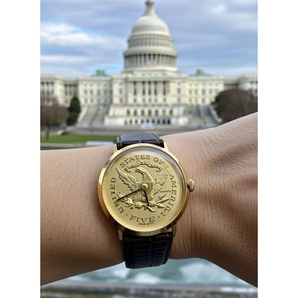 Golden Eagle USA 5 Dollar Coin 23MM Ladies Quartz Watch Working